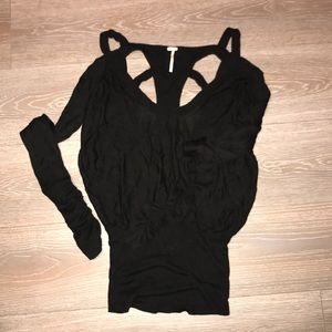 Free People long sleeve black shirt size small!